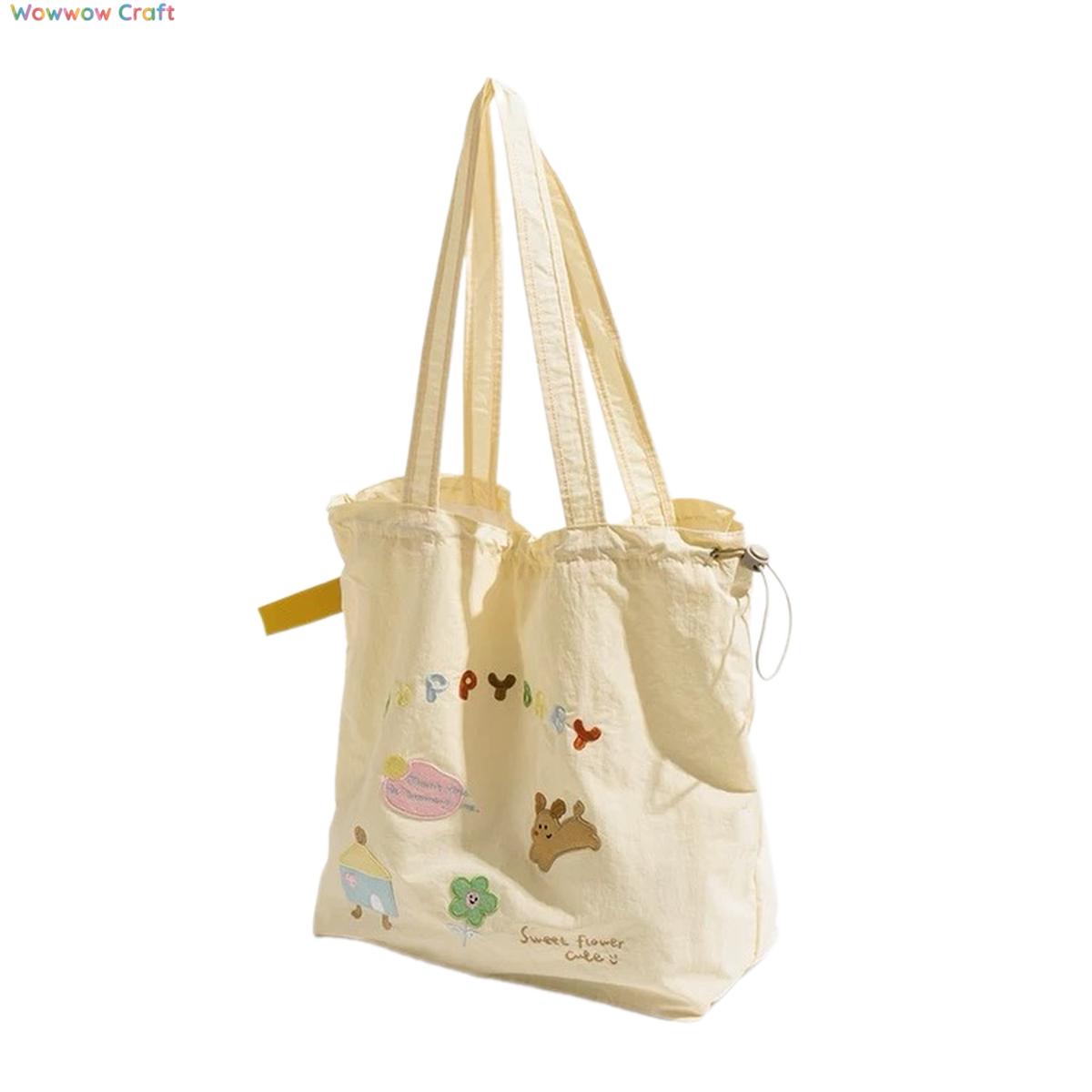 Shoulder Bags,Totes,Cute Puppy Cartoon Embroidery Shoulder Bag - Large Capacity Handbag